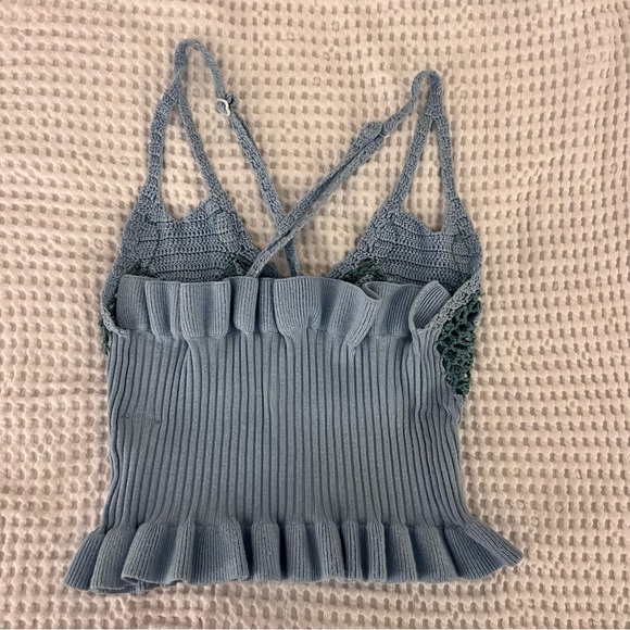 House of Sunny Light Blue Knit Top - Picture 2 of 4